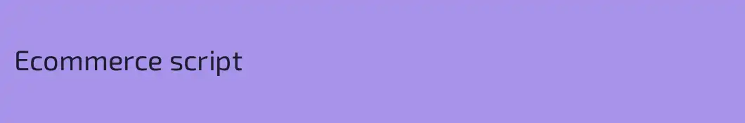 Ecommerce script
